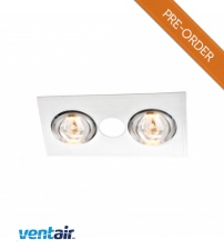 Ventair Myka 2 Bathroom 3-in-1 unit exhaust fan, light & heater - White